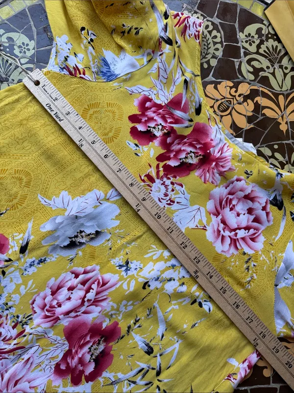 JAASE Yellow Floral Long-Sleeve Ruffle-Hem Dress - Image 6