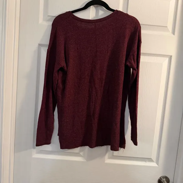 American Eagle Soft & Sexy Plush Top Burgundy Small Relaxed Casual Loungewear‎ - Image 3