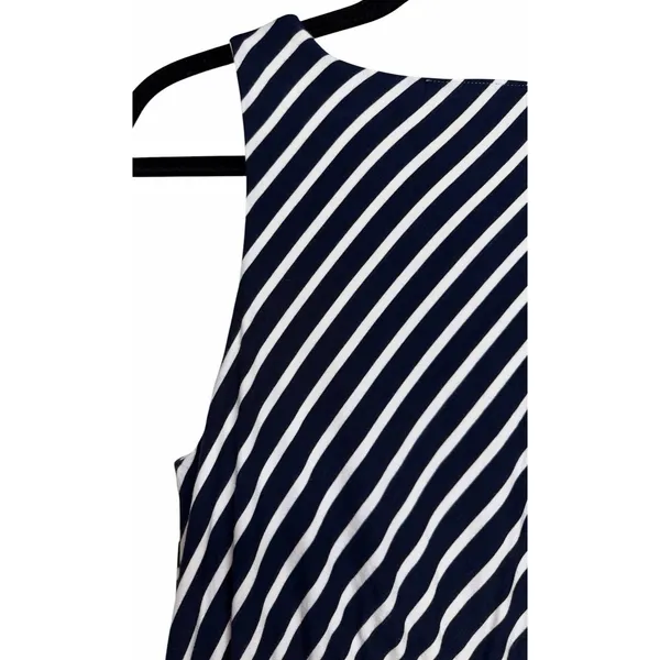 Maeve Blue &‎ White Striped Maxi Dress Women's Size Large - Image 8