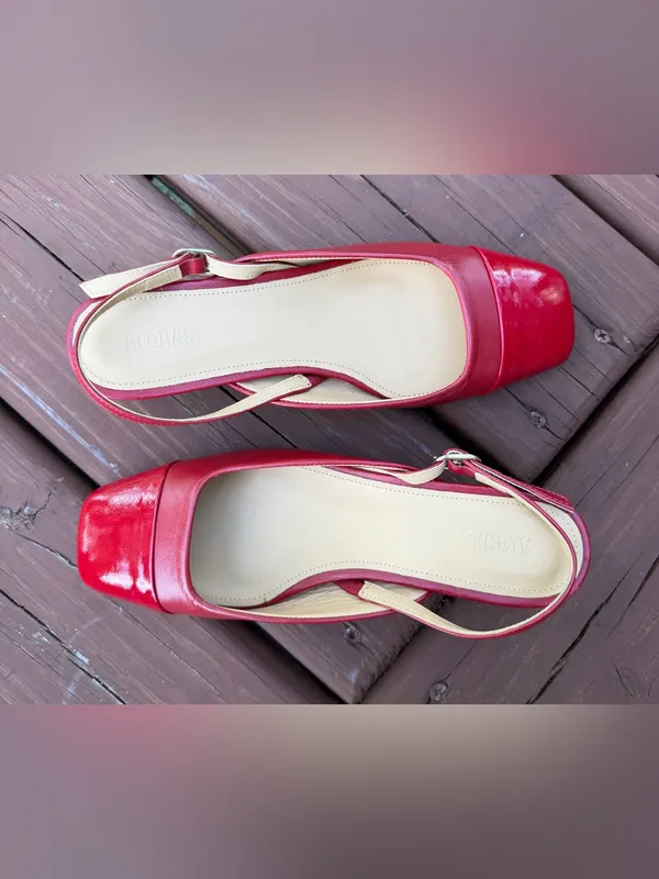 ALOHAS Lindy Bliss Red Leather Slingback Pumps Size 6 $170 - Image 10