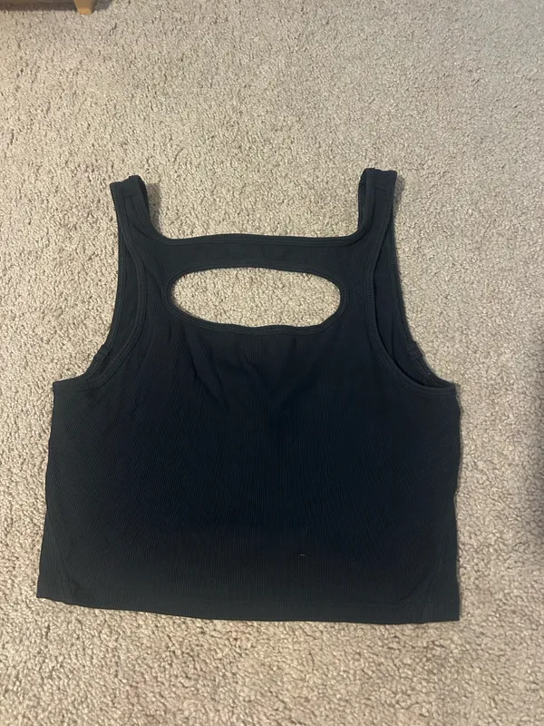 Lululemon Black Cutout Ribbed Tank Top - Women's - Image 2