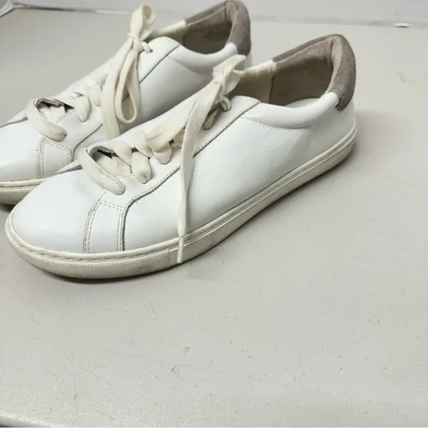 Sam Edelman White Leather Lace Up Sneakers Womens 8.5 Comfort Shoes Classic - Image 6