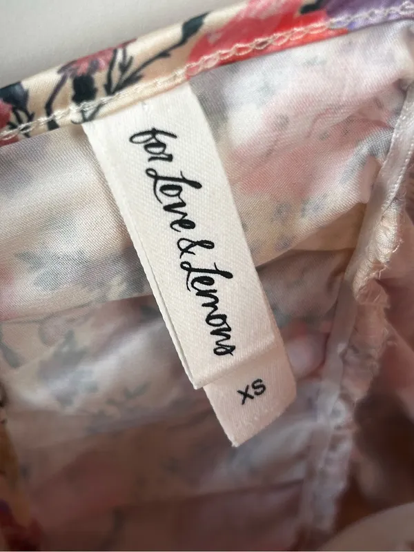 For Love & Lemons Gardenia Ruched Bustier Floral Mini Dress X-Small Coquette - Image 8