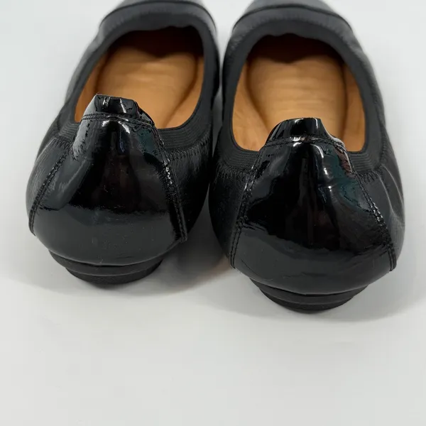 Josef Seibel Size 40 Black Leather Cap Toe Ballet Flats Double Air‎ Reaction - Image 4