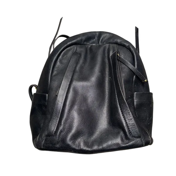 Lodis Backpack Women Medium Black Good Leather Zippered Minimalist Bag‎ - Image 2