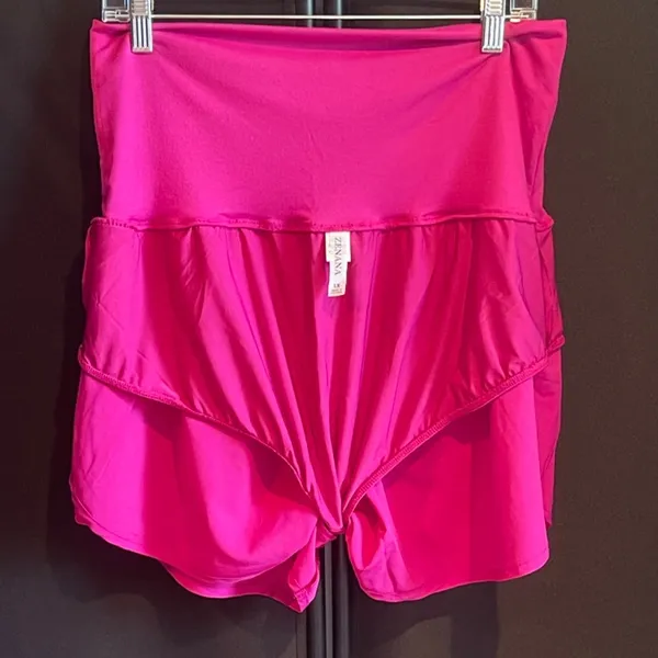 Zenana NWOT Lined Active Shorts, Pink, 1X - Image 5