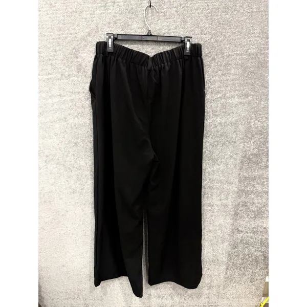 Halara Women Pants XL Black Wide Leg High Waisted Pleated Elastic Back Pockets - Image 7