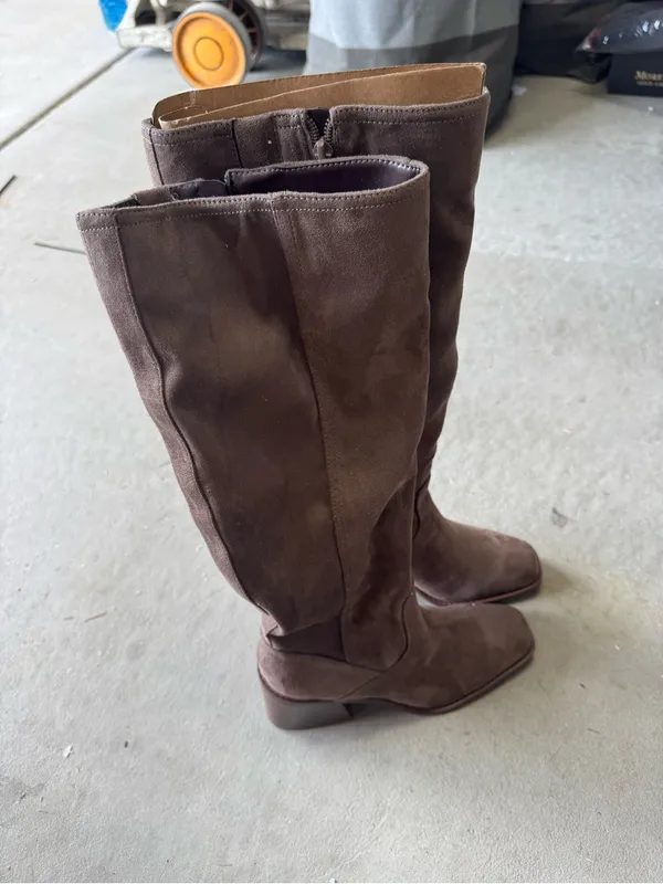 Kelly & Katie Symine Boot Block Heel Faux Suede 6.5 M New Knee High - Image 6