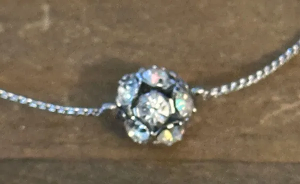 Lia Sophia silver tone Aurora Borealis crystal ball necklace - Image 3