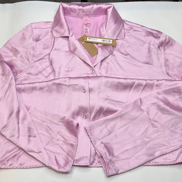 SKIMS *TOP ONLY* Woven Shine Long Sleeve Sleep Top- Size XS - Image 4