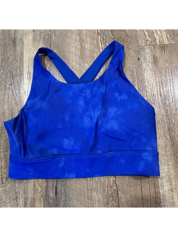 Fabletics No-Bounce High Impact Sports Bra in Admiral Blue Solar Dye Small - Image 3
