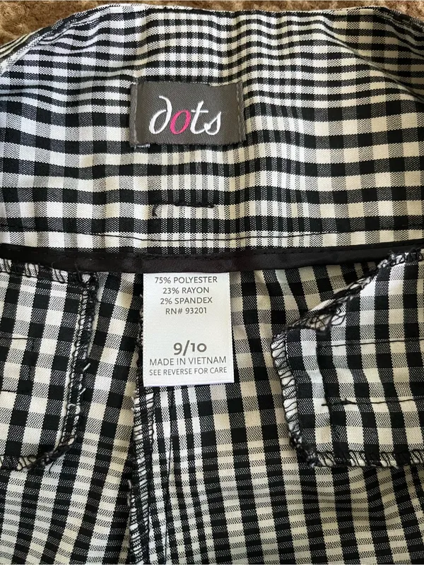 Dots Black & White Gingham Bermuda Shorts Size undefined - Image 3