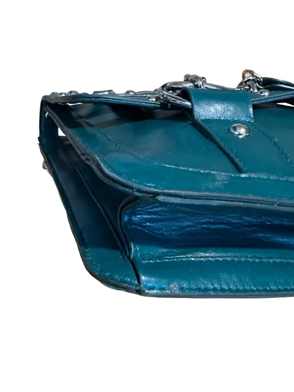 Vintage Y2k Baby Phat Teal Caged Design Chain Shoulder Bag - Image 10
