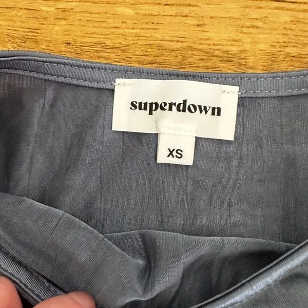 Superdown - Drew Twist Front Top in Slate Greyish Blue - Image 3