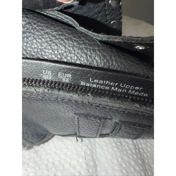 Sam Edelman Jennifer Studded Combat Boots Zip Up Laces Black Leather Women's 8 - Image 7