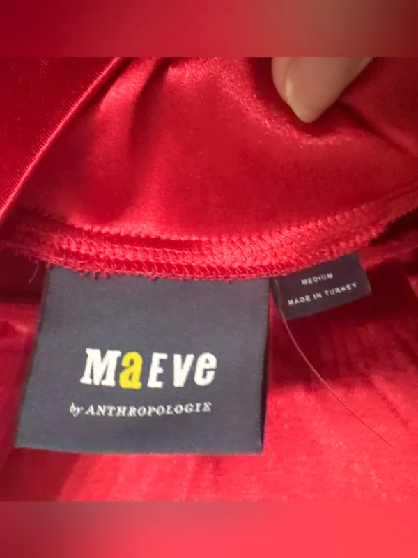 Anthropologie MAEVE ‎ Red Satin Slip Dress - Image 6