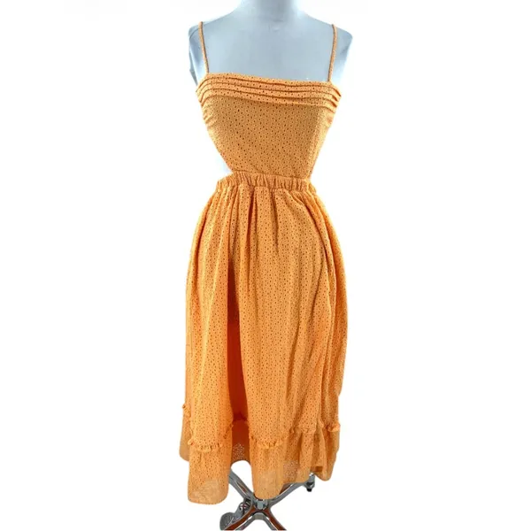 Camila‎ Coelho Revolve Lacy Midi eyelet Dress in Peach Sz XS - Image 3
