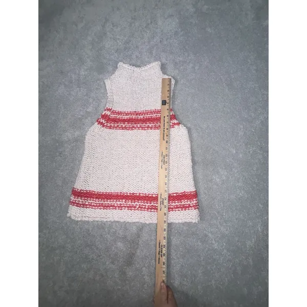Anthropologie Pilcro mock-neck keyhole sweater tank off-white red striped Small‎ - Image 8