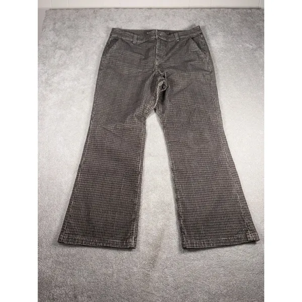 american eagle boot cut corduroy printed pants‎ stretch size 16 brown - Image 2
