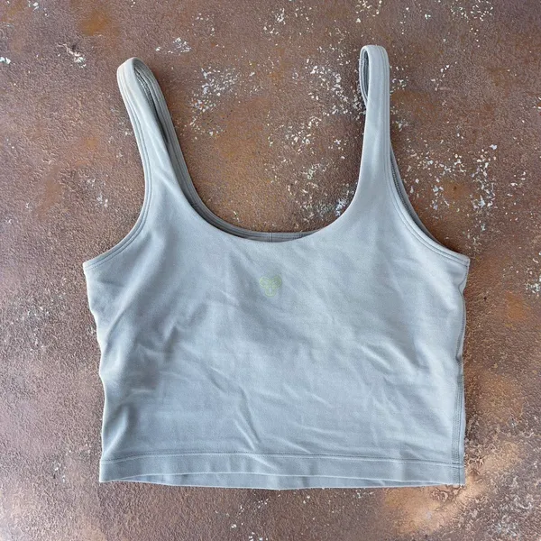 Aritzia golden athletic beige cropped top sz s / has a built in bra - Image 2