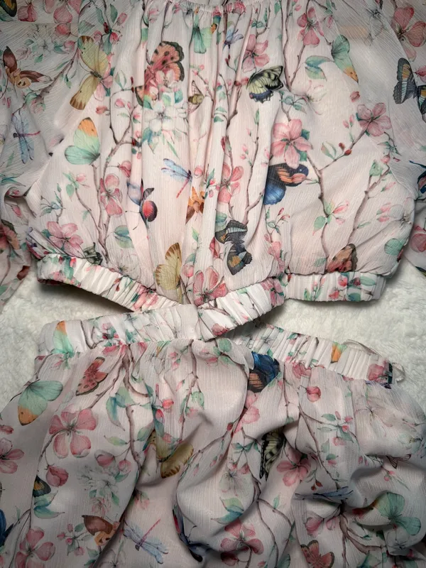 Steve Madden NWT Cadi Butterfly Floral Chiffon Whimsical Fairy Cutout Dress XS - Image 4