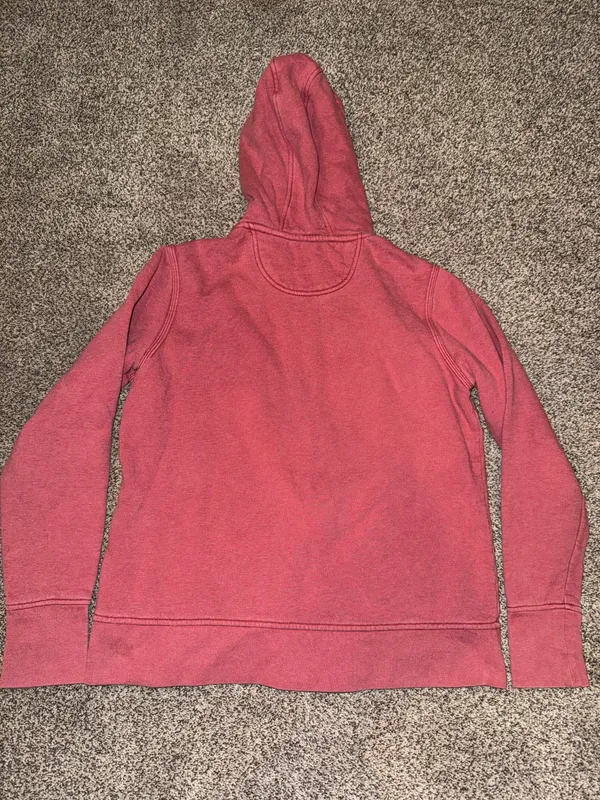Carhartt Pink Full Zip Hoodie Sweatshirt with Embroidered Logo, Size L (12-14) - Image 3