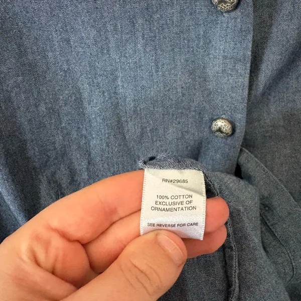 Pendleton Denim Blue Sleeveless Button Down Shirt - Image 6
