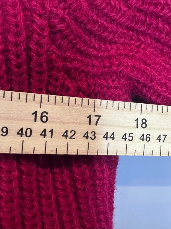 Vintage Epitome Womens Small 100% Wool Cardigan Red Open Front Pocket Sweater - Image 4