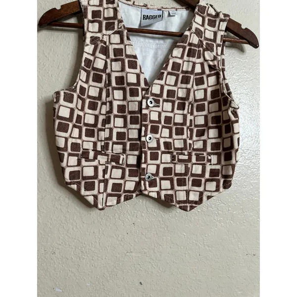 The Ragged Priest 70's Printed Vest size XS Retro Geometric - Image 5