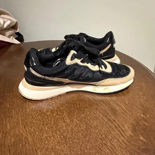Zara Sneakers Fashion Athletic Running Casual Shoes Black‎ Beige EU 38 - Image 6