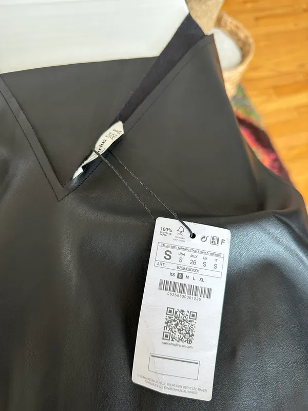 Stradivarius V Neck Leather Dress - Image 2