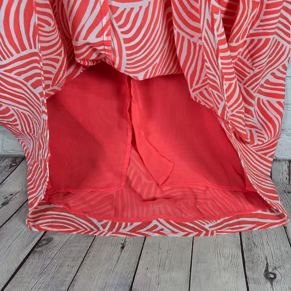 Old‎ Navy Womens Maxi Strapless Tube Dress Coral White Abstract Print Size M - Image 7
