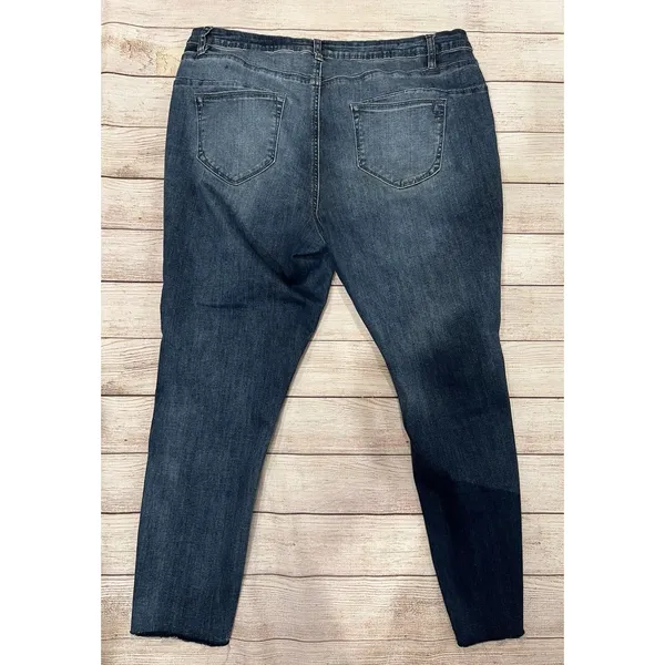 Lala Anthony Distressed Distressed Stretch Blue Denim Jeans plus Size 18 - Image 3