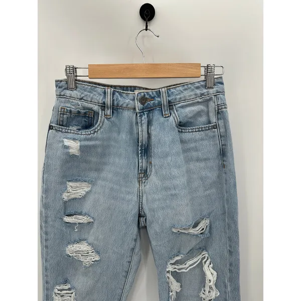 Hidden Jeans Women Light Wash Loose Fit Denim Jeans Size‎ 26 Distressed Cut Off - Image 4