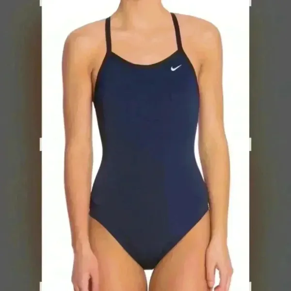 Nike Solid Poly Lingerie‎ Tank One Piece Swimsuit Navy 34/Womens Size 8 - Image 10