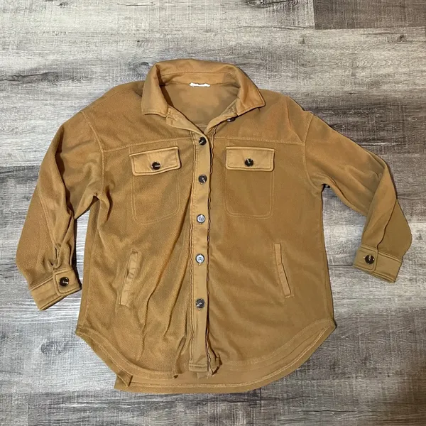 12TH TRIBE Versa Mist Fleece Shacket - Camel - Image 2