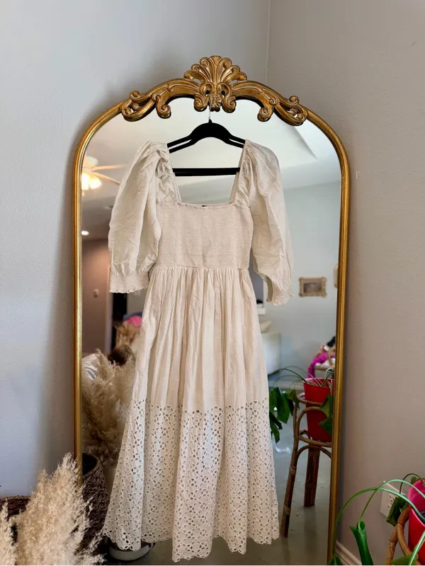 Free people perfect storm cream midi dress medium - Image 2