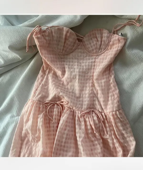 Lucy in the Sky Pink Gingham Maxi Dress - Image 2