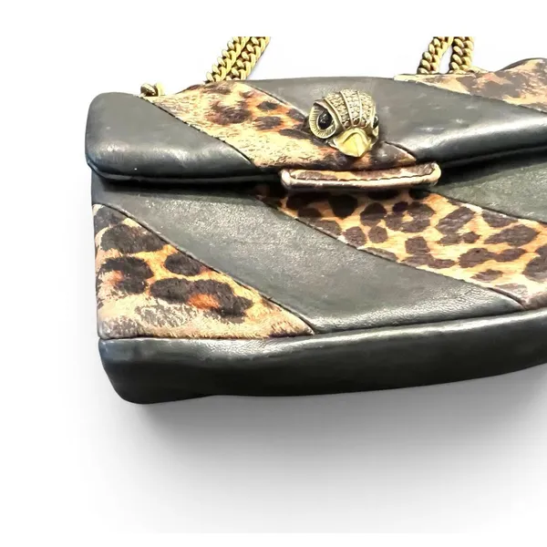 Kurt Geiger Soho small crossbody purse shoulder bag leopard print calf hair - Image 6