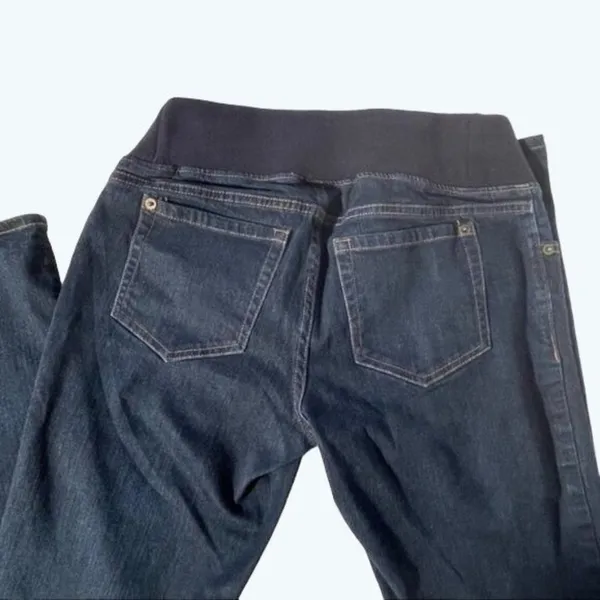 LIZ LANGE Jeans Maternity Dark Wash Pull On Casual Stretch Denim Blue Size 2 - Image 3