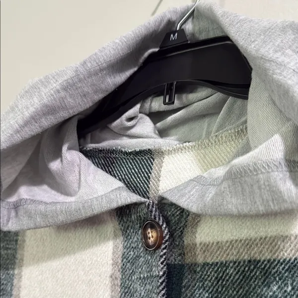 Fall Flannel Plaid Hooded Jacket with Hood - Image 7