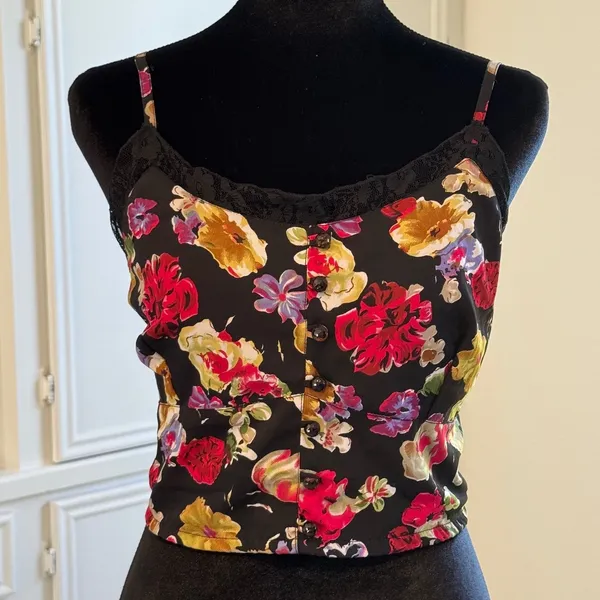 Rare Envy Me Y2K Floral Camisole Fairycore Roman Goth Dark Coquette Aesthetictic - Image 2
