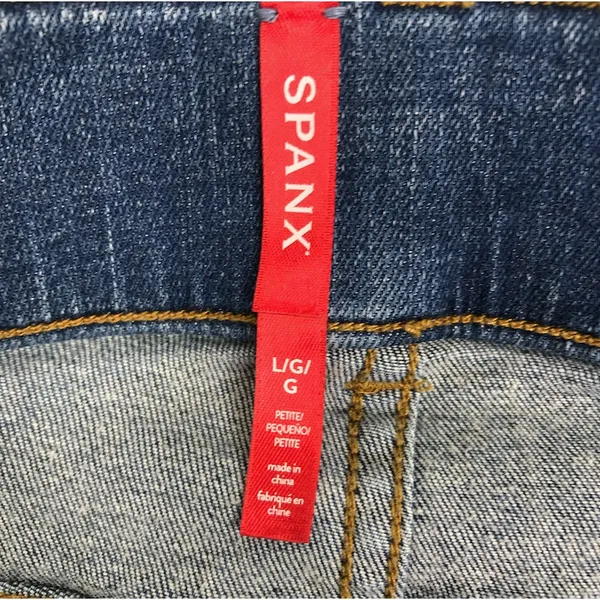 SPANX Ankle Straight PullOn Jeans W's L Vintage Indigo Shaping Comfort Travel - Image 8