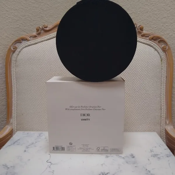 Christian Dior Round Vanity Pouch Makeup Case With Mirror New In Box - Image 10