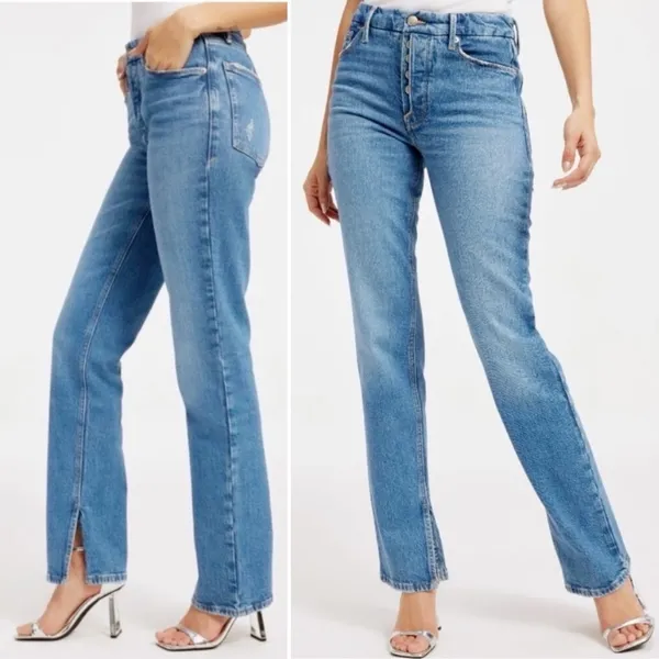 Good American Good Icon Split Inseam Jeans Size 10 / 30 Medium Wash Straight Leg - Image 10