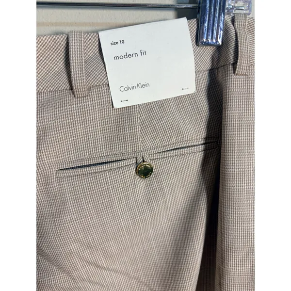 Calvin Klein Modern Fit Tan Plaid Dress Pants Womens 10‎ NWT Business Slacks - Image 8