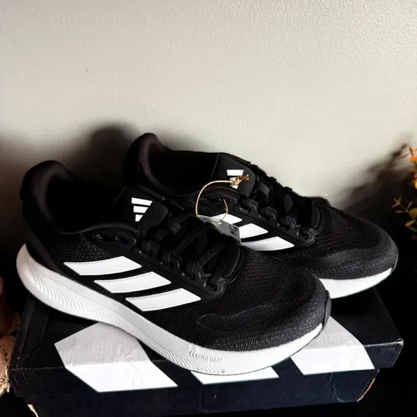 Adidas Runfalcon 5 Women’s 7.5 Black White Cloudfoam Running Shoes NWT - Image 5