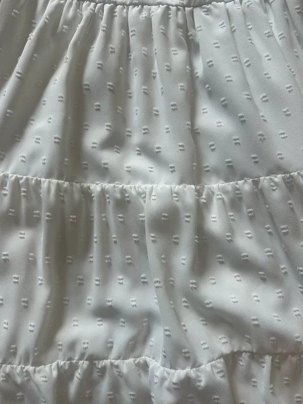 Amazon white polka dot mini dress for graduation, engagement, wedding, bridal - Image 3