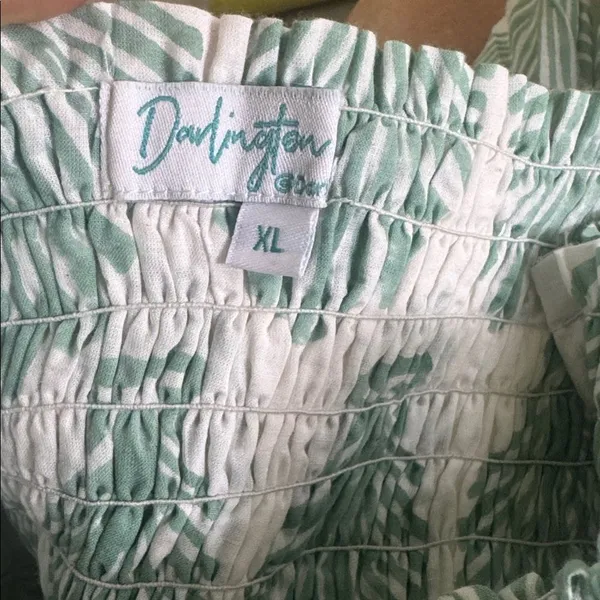 Darlington isle Amelia Island Flutter Shell Nap Dress white green XL - Image 4