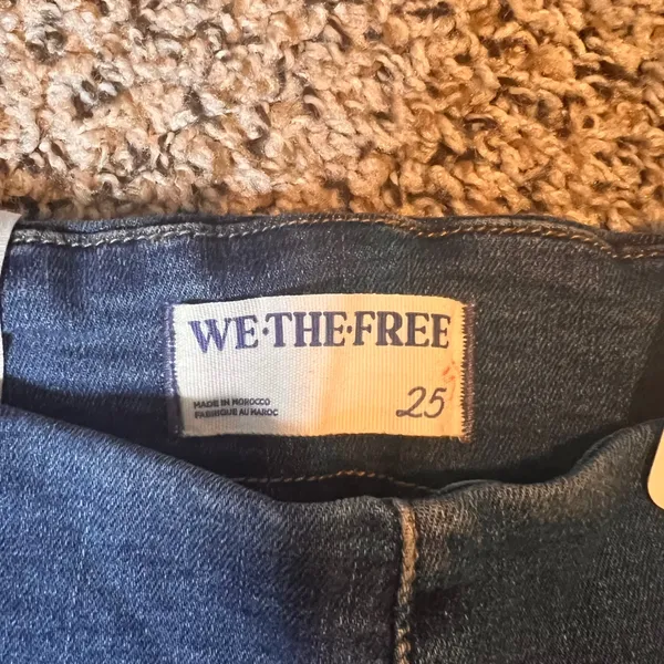 We The Free Bella Moto Mid Rise Skinny‎ Jeans Size 25 Women's Blue Denim - Image 3